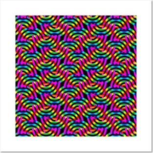 Rainbow Op-Art Pattern Posters and Art